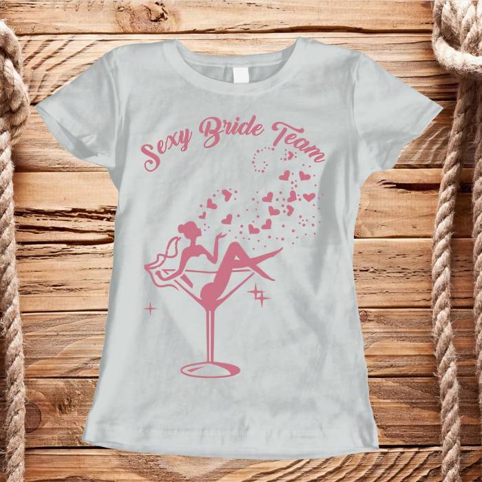 Tricou personalizat pentru petrecerea burlacitelor - Sexy Bride Team