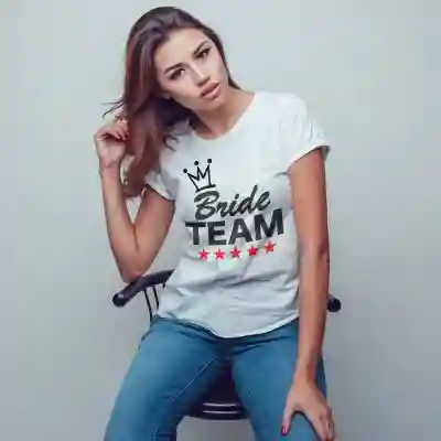 Tricou pentru burlacite personalizat - Bride Team