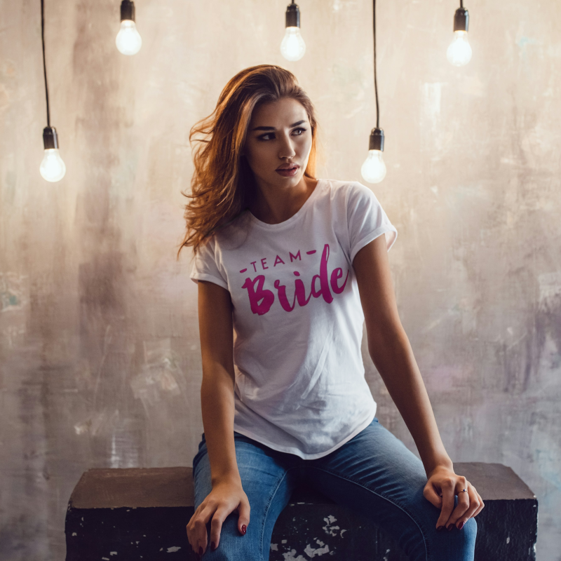 Tricou personalizat pentru petrecerea burlacitelor - Bride team