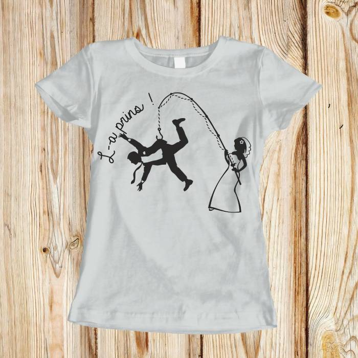 Tricou personalizat pentru petrecerea burlacitelor - L-a prins