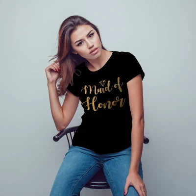 Tricou personalizat pentru petrecerea burlacitelor - Maid of honor