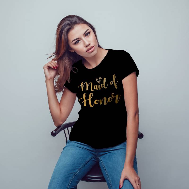 Tricou personalizat pentru petrecerea burlacitelor - Maid of honor