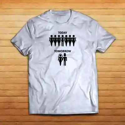 Tricou personalizat pentru petrecerea burlacilor - Single Today, Married Tomorrow
