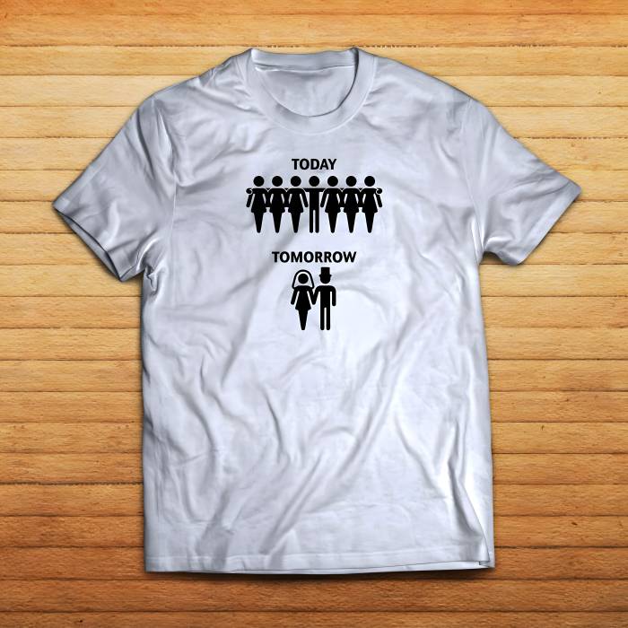 Tricou personalizat pentru petrecerea burlacilor - Single Today, Married Tomorrow
