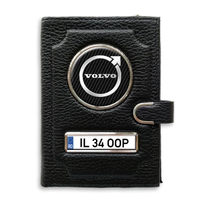Portofel cu compartiment pentru bani cu clema Volvo Silver