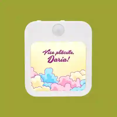 Lampă veghe personalizată - Norișori colorați