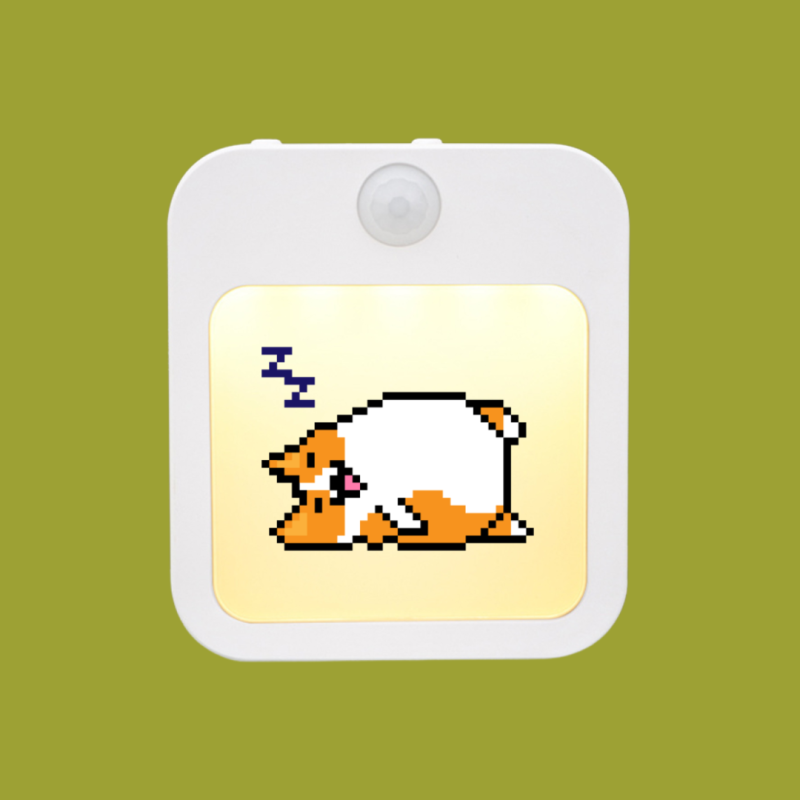 Lampă veghe personalizată - Sleepy Pixel Cat