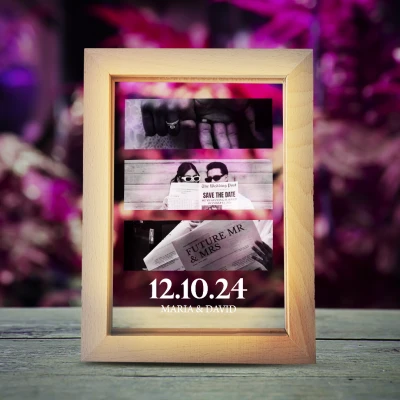 Ramă foto luminoasă – Save the date