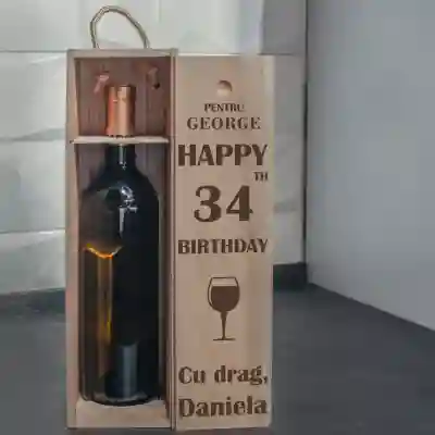 Cutie De Vin Personalizata - Happy Birthday