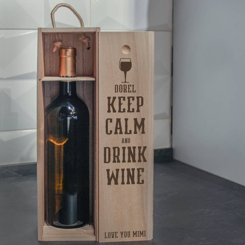 Cutie De Vin Personalizata - Keep Calm