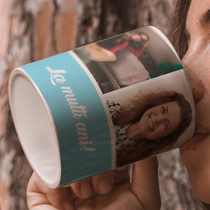 Cana personalizata in patru poze si text