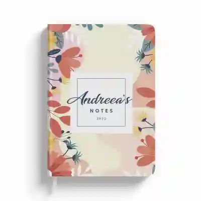 Notebook floral cu text personalizat