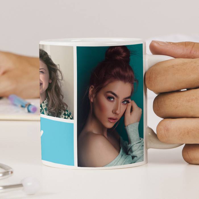 Cana personalizata in patru poze si text