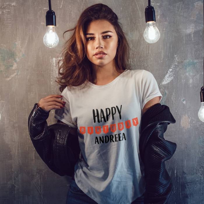Tricou Personalizat Dama - Happy Birthday