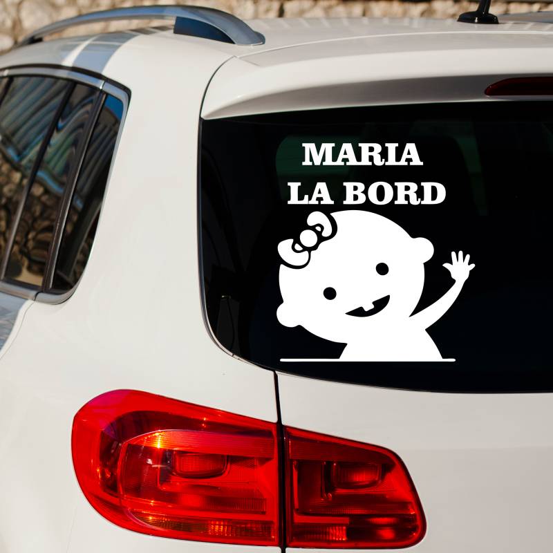Sticker Baby On Board Hello personalizat