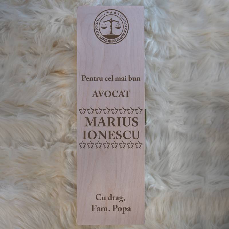 Cutie de vin personalizata - Cadou pentru Avocat