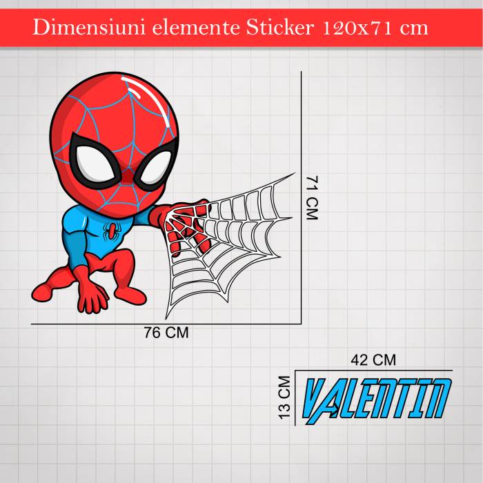 Sticker de perete camera copilului Spiderman