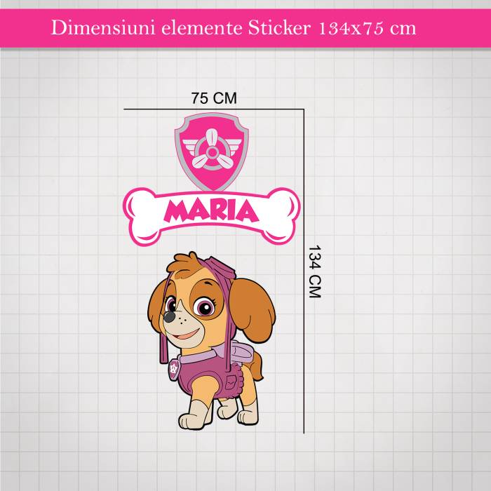 Sticker de perete Patrula Catelusilor Skye