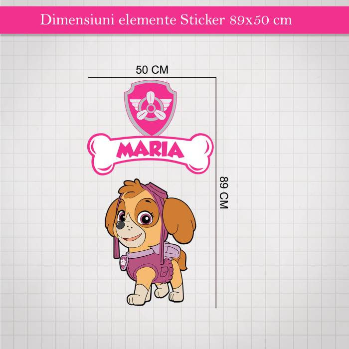 Sticker de perete Patrula Catelusilor Skye