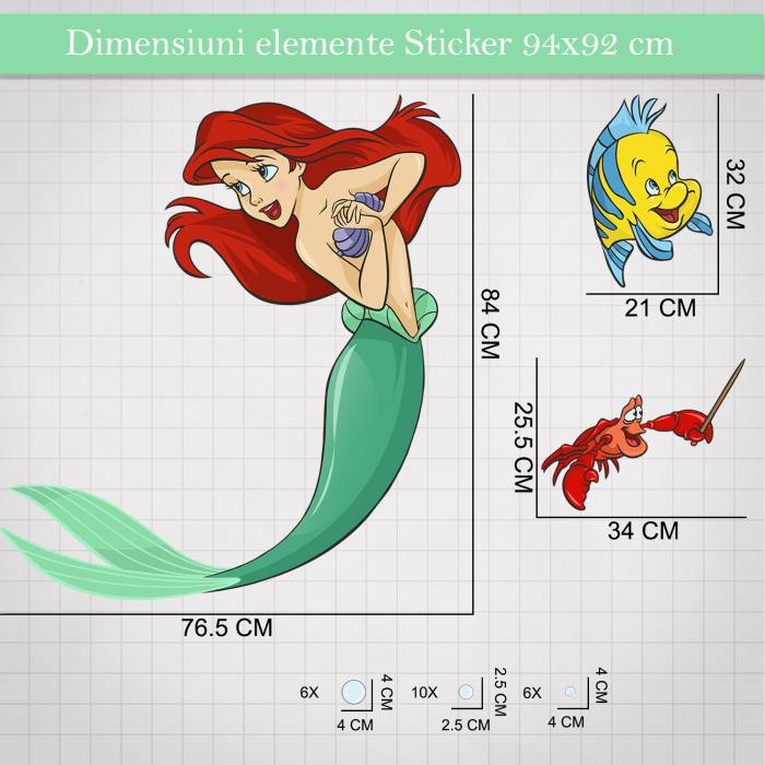 Stickere de perete Mica Sirena