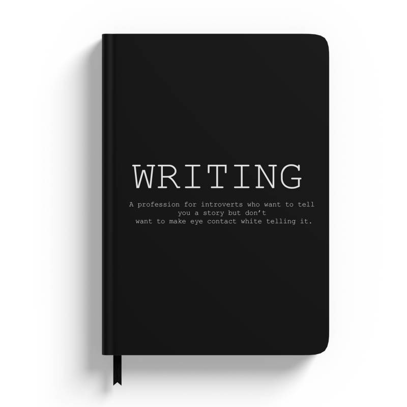 Notebook personalizat negru cu text