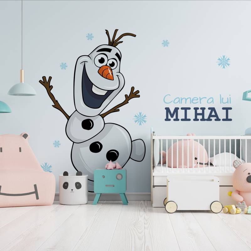 Sticker de perete Olaf cu nume personalizat