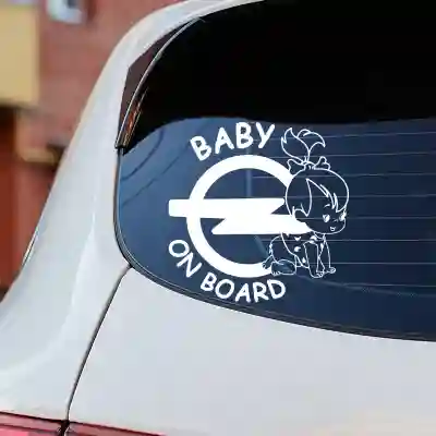 Sticker Baby on board Opel - fetita