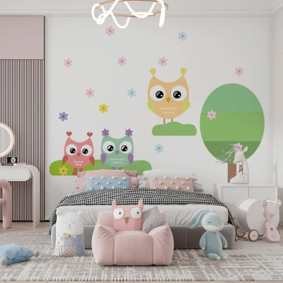 Sticker de perete pentru camera copilului Bufnite