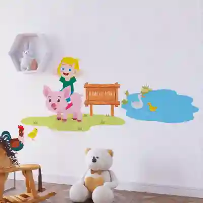 Stickere decor camera copilului cu text personalizat