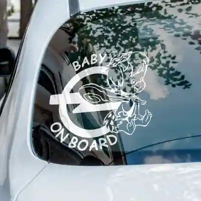 Sticker Baby on board Opel - Baietel