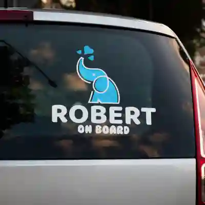 Sticker auto Elefant BLUE