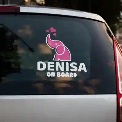 Sticker auto Elefant PINK