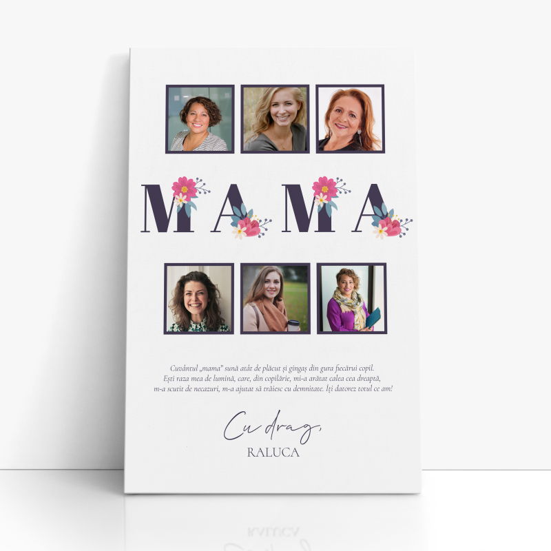 Tablou Canvas personalizat pentru Mama cu poza si mesaj